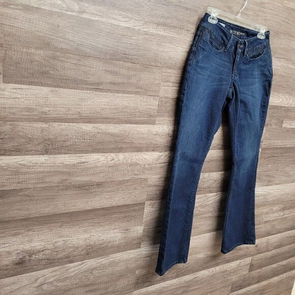Banana Republic Urban Boot Cut Jeans Size 2 Womens Blue Denim Low Rise Dark Wash - Picture 4 of 16